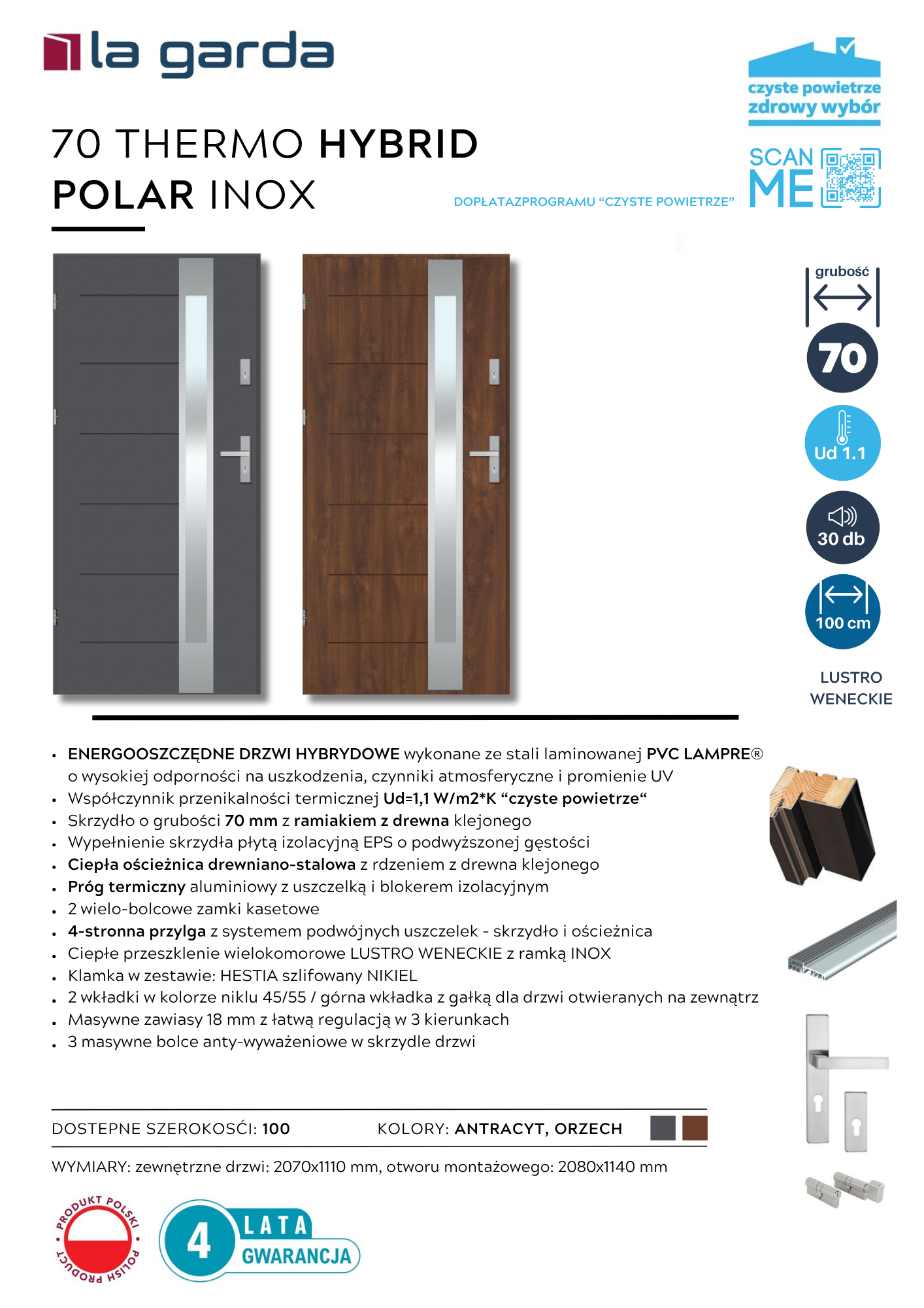 Fiszka 70 THERMO HYBRID POLAR INOX