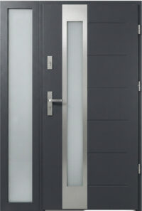 drzwi 72 THERMO BREMA INOX Antracyt z lewym doświetlem