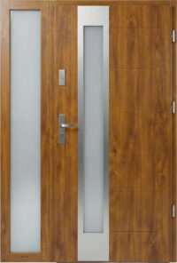 drzwi 72 THERMO BREMA INOX Złoty Dąb z lewym doświetlem