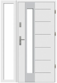 drzwi 72 THERMO BREMA INOX Biały ze strukturą z lewym doświetlem