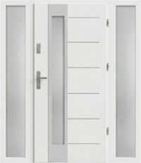 drzwi 72 THERMO BREMA INOX Biały ze strukturą z dwustronnym doświetlem