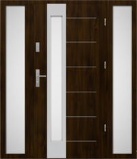 drzwi 72 THERMO BREMA INOX Orzech z dwustronnym doświetlem