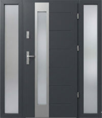 drzwi 72 THERMO BREMA INOX Antracyt z dwustronnym doświetlem