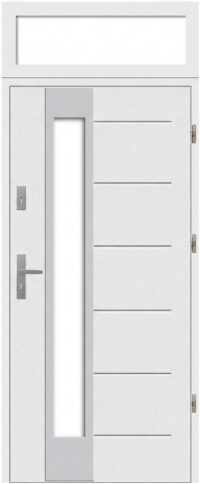 drzwi 72 THERMO BREMA INOX Biały ze strukturą z górnym doświetlem