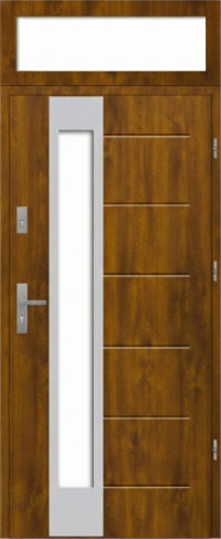 drzwi 72 THERMO BREMA INOX złoty dąb z górnym doświetlem