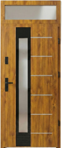 Drzwi 72 THERMO BREMA NERO Złoty dąb z górnym doświetlem